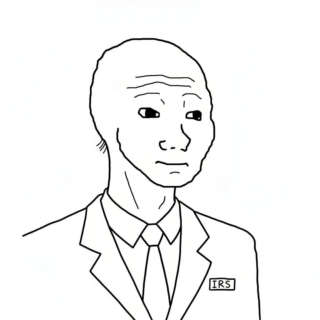 The TaxMan — wojak in grey suit with briefcase